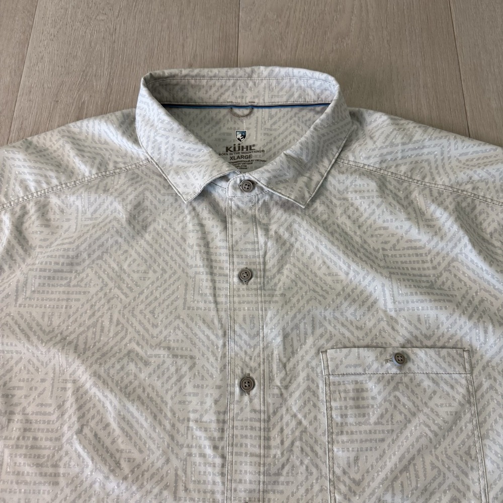 Kuhl Persuadr Shirt Geometric Short Sleeve UPF 50 Stretch Men's Size XL
